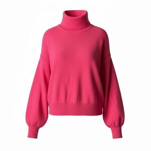 Vintage SPORT OBERMEYER Turtleneck Sweater Hot Pink Medium